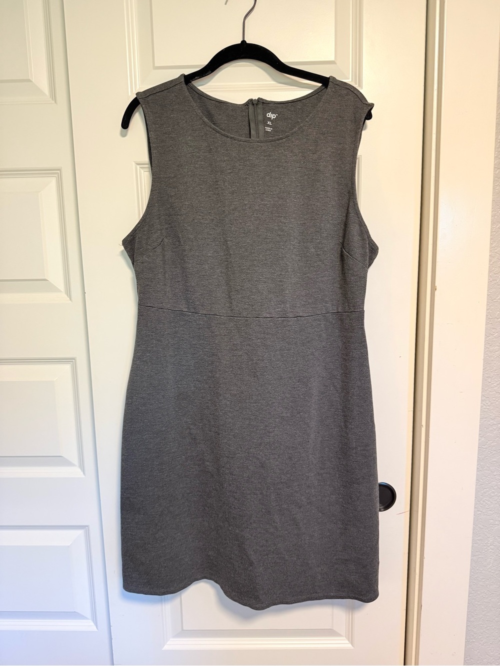 dip Gray Sleeveless Midi Sheath Dress